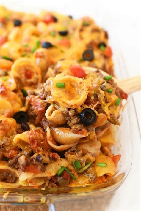 Cheesy Taco Pasta Casserole Sizzling Eats