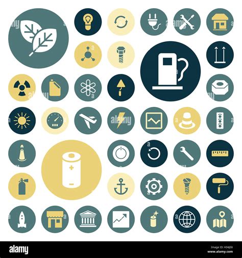 Flat Design Icons For Industrial Energy And Ecology Stock Photo Alamy