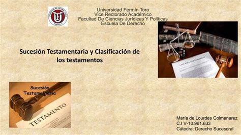 Sucesi N Testamentaria Y Clasificaci N De Los Testamentos Ppt