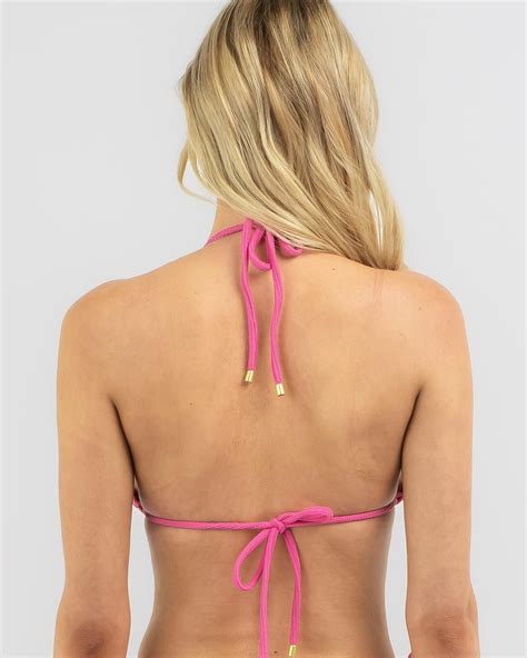 Shop Billabong Sunrays Remi Triangle Bikini Top In Paris Pink Fast