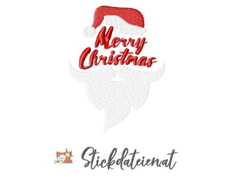 Stickdatei Weihnachtsmann Stickvorlage Santa Maschinensticken Weihnachten