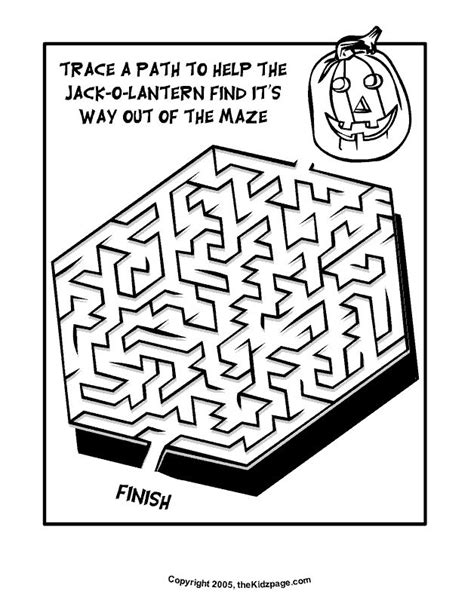 A Maze With The Words Trace Path To Help The Jack O Lantern Find It