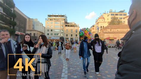 Athens Greece 4K Street Walk Monastiraki Square City Tour