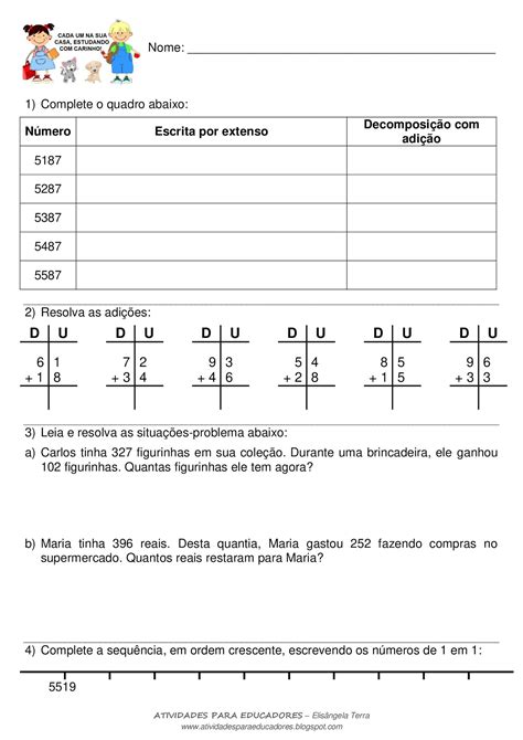 ATIVIDADES PARA EDUCADORES Adições Subtrações e outras atividades