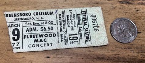 Vintage 1977 Fleetwood Mac Concert Ticket By Sweetteahoneybiscuit