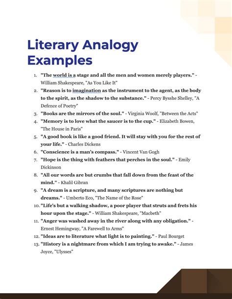 Literary Analogy 100 Examples How To Write Tips