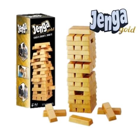 Tp Toys Jenga Gold เกมส์ตึกถล่มสีทอง วัสดุทำจากพลาสติก หยิบออกมา ดู