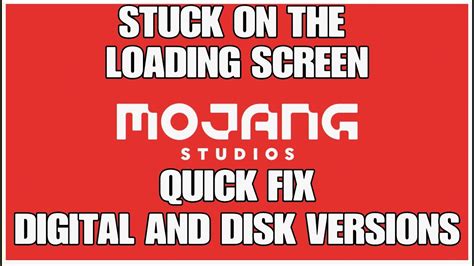 Quick Fix Of Minecraft Ps4 Stuck On The Red Mojang Loading Screen Youtube