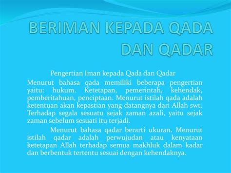 Qada Qadar Dan Persatuan Kerukunan Ppt