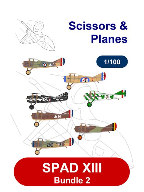 1 100 Snp SPAD XIII Bundle 2 Paper Model EcardModels