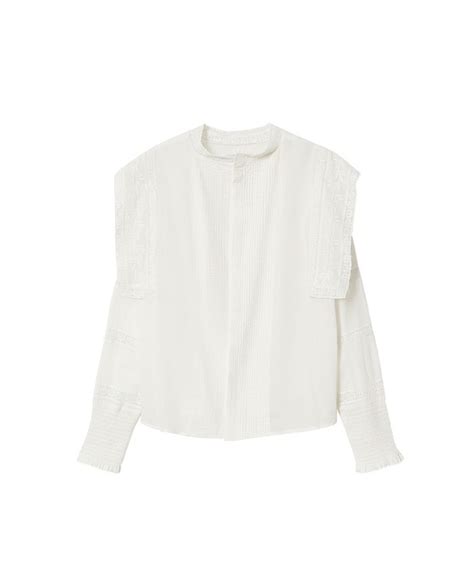 Mango Womens Embroidered Panel Blouse Macys