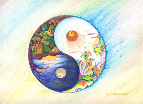 YIN YANG Spring and Autumn Painting by Gloria Di Simone - Fine Art America