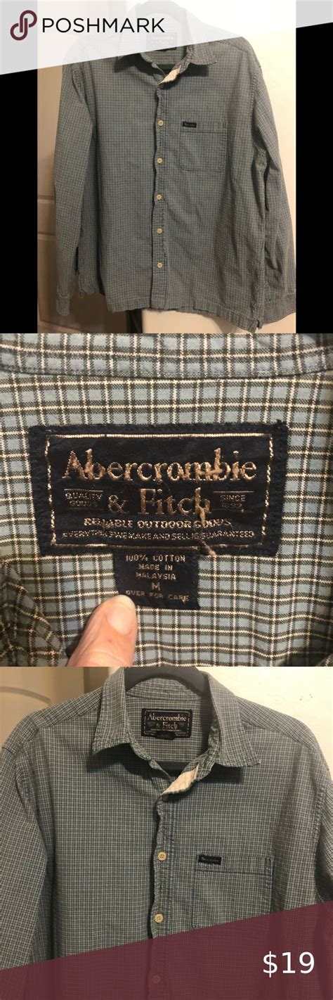 Abercrombie And Fitch Long Sleeve Button Down Size M Plaid Short Sleeve