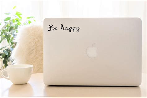 Decal Quote Be Happylaptop Decallaptop Stickercar Etsy