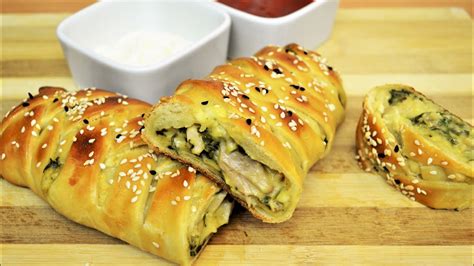 Cheesy Chicken Stuffed Bread Super Soft Restaurant Style Chicken