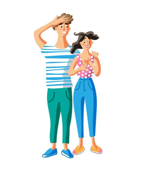 Young Couple Holding Each Other Clip Art Illustrations Royalty Free