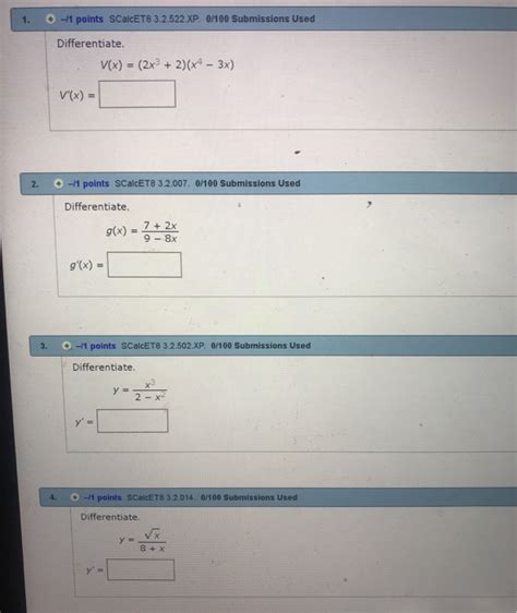 Solved Points Scalcet Xp Submissions Chegg