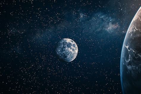 Premium AI Image | The Moon view from space