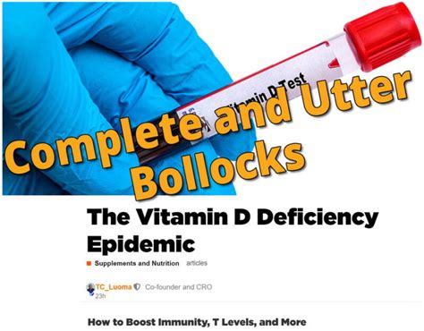 Vitamin D Supplementation Is Pure Bollocks And Potentially Dangerous