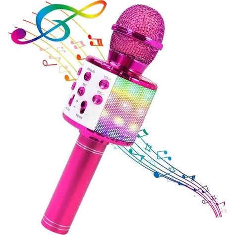 Micro Karaok Sans Fil Bluetooth Pour Enfants Microphone Avec Haut