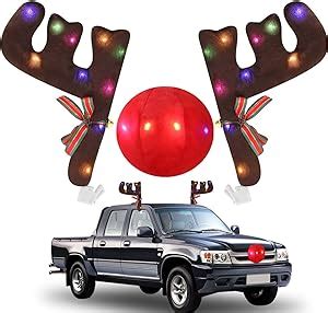 Amazon Narremcoy Christmas Car Reindeer Antlers Nose Kit With Led