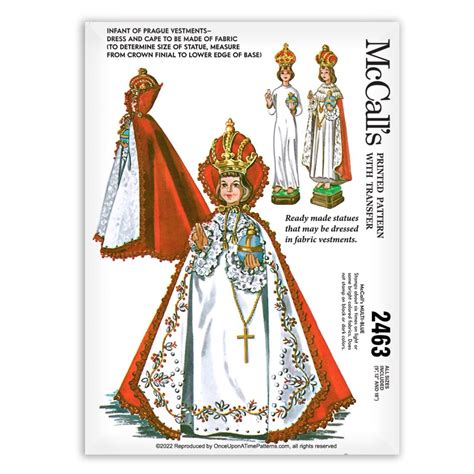 Jesus Infant Of Prague Vestments Dress And Cape Pattern Mccalls