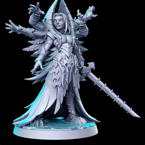 3d Printable Pre Supported Kujla Priestess 6 Arms 32mm Dnd By Rn Estudio