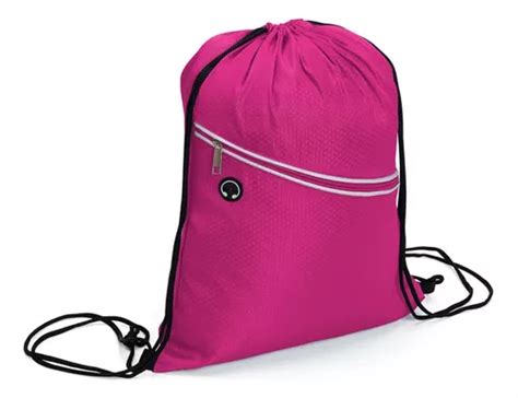 Mochila Saco Unissex Esporte Academia Viagem C Entrada Fone Cor Rosa