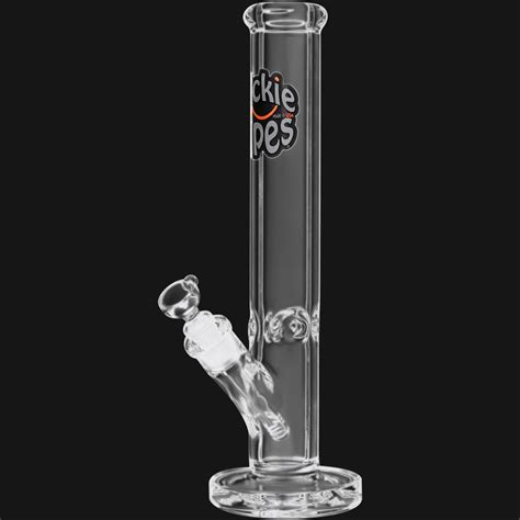 Wickiepipes Thick 9mm 14 Inch Straight Tube Glass Water Pipe