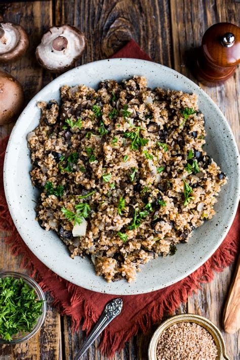 Bulgur Pilaf with Mushrooms and Black Olives - So Happy You Liked It