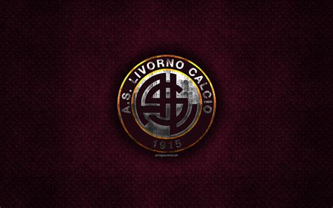 As Livorno Calcio Italian Football Club Burgundy Metal Texture Metal