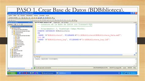 Creacion De Base De Datos En Sql Server Pptx