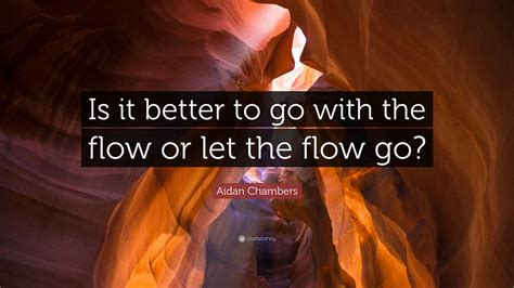 Aidan Chambers Quote “is It Better To Go With The Flow Or Let The Flow Go”