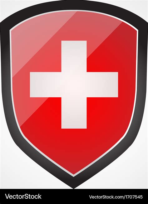 Shield With Flag Inside Swiss Royalty Free Vector Image