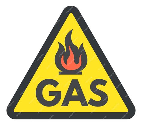 Signo de triángulo amarillo de gas Símbolo de peligro inflamable