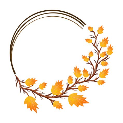 Watercolor Leaf Frame, Autumn Leaves clipart 8474272 PNG