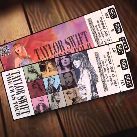 Printable Taylor Swift Ticket The Eras Tour 2024 Editable Personalized