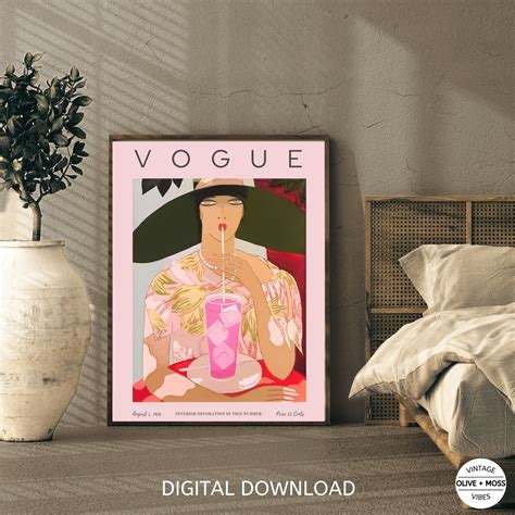 Vintage Vogue Poster Vogue Magazine Cover Luxury Fashion Etsy