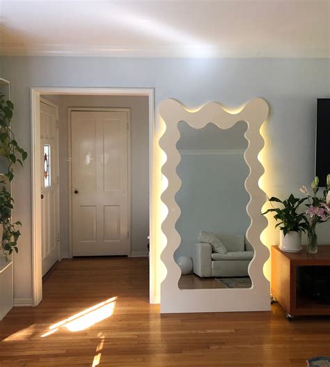 Handmade Curvy Wavy Irregular Full Length Mirror With LED Etsy