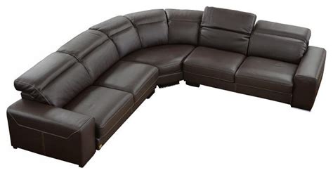 Brown Sectional Sofa In Top Grain Italian Leather Modern Living