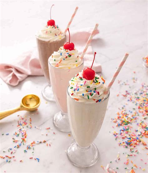 Vanilla Milkshake With Whipped Cream And Sprinkles