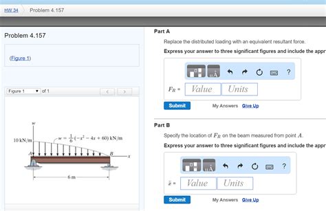 Solved Replace The Distributed Loading With An Equivalent Chegg