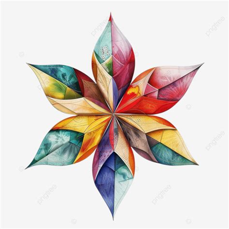 Colorful Star Shaped Flower Artwork Artwork Star Shaped Flower Pink