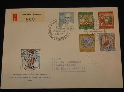 Pro Patria FDC 1967 Nr 133 137 Deckengemälde Kirche vo Kaufen