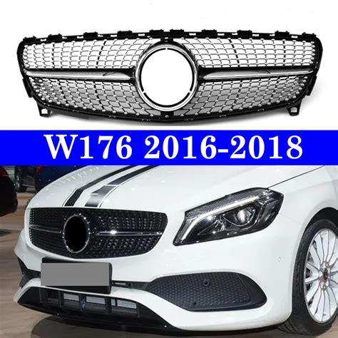 Front Racing Diamond Grills Billet Bumper Grille Cover For Mercedes