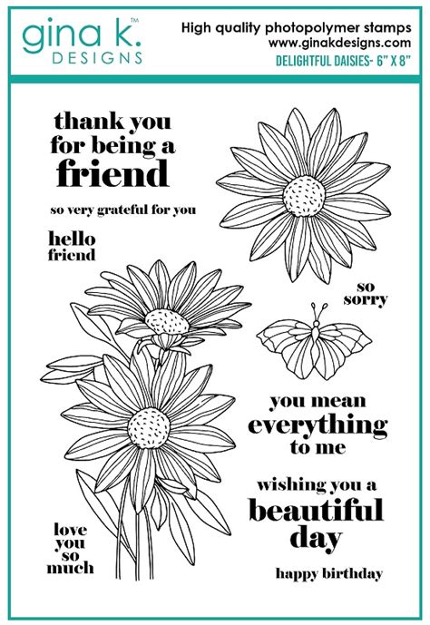 Gina K Designs Clear Stamp Delightful Daisies