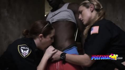 Two Hot Cops Blowing Black Cock