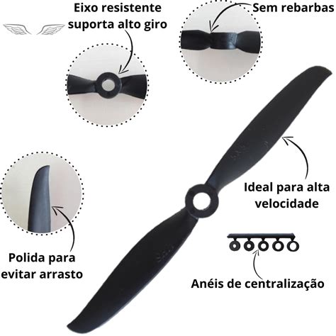 Helices Mhs 5 5 Para Aeromodelos Elétricos Motor Aproximadamente