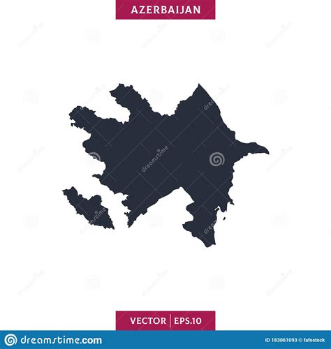 Azerbaijan Detailed Flag Map Detailed Silhouette Waving Flag Vector