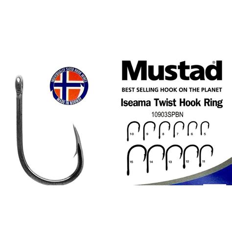 Mustad Iseama Twist With Ring Hook Spbn Shopee